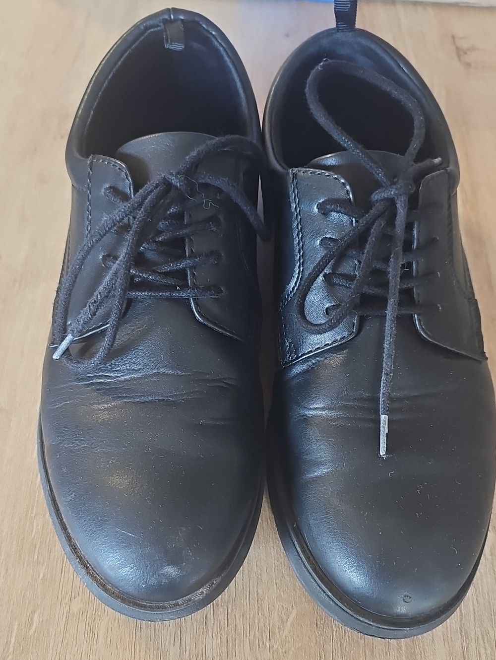 wonder nation Black Leather Lace-Up Oxford Shoes